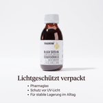 Lichtgeschützt verpackt in Pharmaglas mit Schutz vor UV-Licht für stabile Lagerung