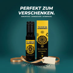 Perfekt zum Verschenken: Gold-Collection-Flasche mit Geschenkbox, goldenem Band und Anhänger