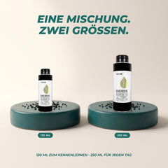Eine Mischung, zwei Größen: 120 ml und 250 ml mit identischem Öl