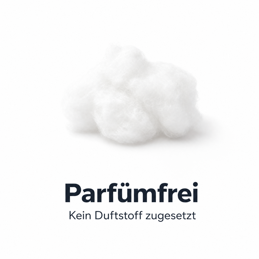 Weiche Wattewolke als Symbol für parfümfreie Pflege ohne zugesetzte Duftstoffe