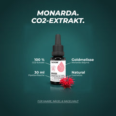Monarda CO2-Extrakt: 100 % überkritischer CO2-Extrakt aus Goldmelisse (Monarda didyma), 30 ml Pipettenflasche, Natural Cosmetics – für Haare, Nägel und Nagelhaut