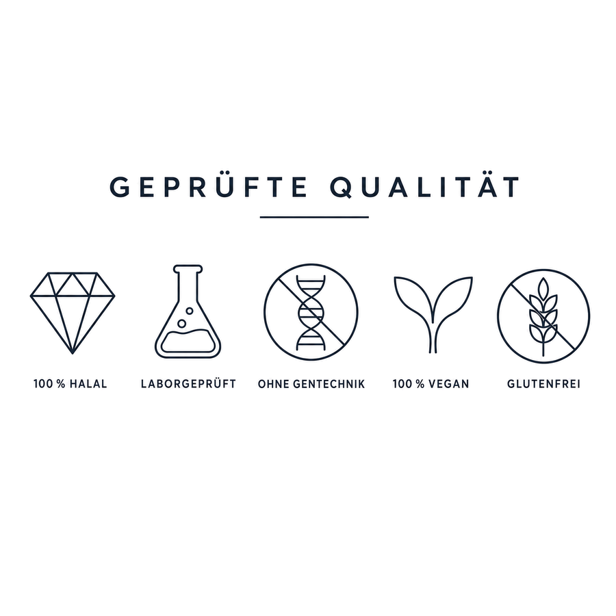 Geprüfte Qualität für Femi-Step Balance: 100 % Halal, laborgeprüft, ohne Gentechnik, 100 % vegan, glutenfrei