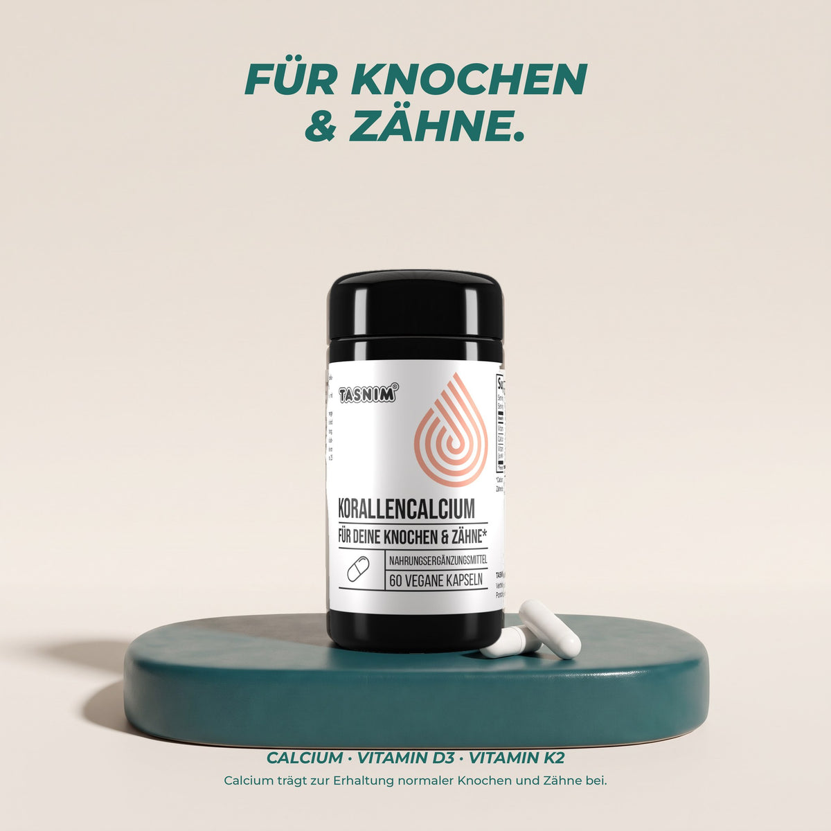 Für Knochen und Zähne: Calcium trägt zur Erhaltung normaler Knochen und Zähne bei