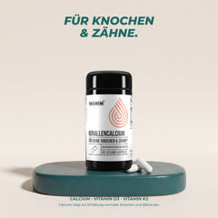 Für Knochen und Zähne: Calcium trägt zur Erhaltung normaler Knochen und Zähne bei