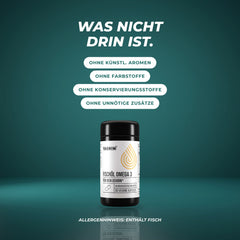Was nicht drin ist: ohne künstliche Aromen, Farbstoffe und Konservierungsstoffe – Allergenhinweis: enthält Fisch