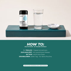 How to: täglich 1 Kapsel zu einer Mahlzeit mit ausreichend Wasser, eine Dose reicht 60 Tage