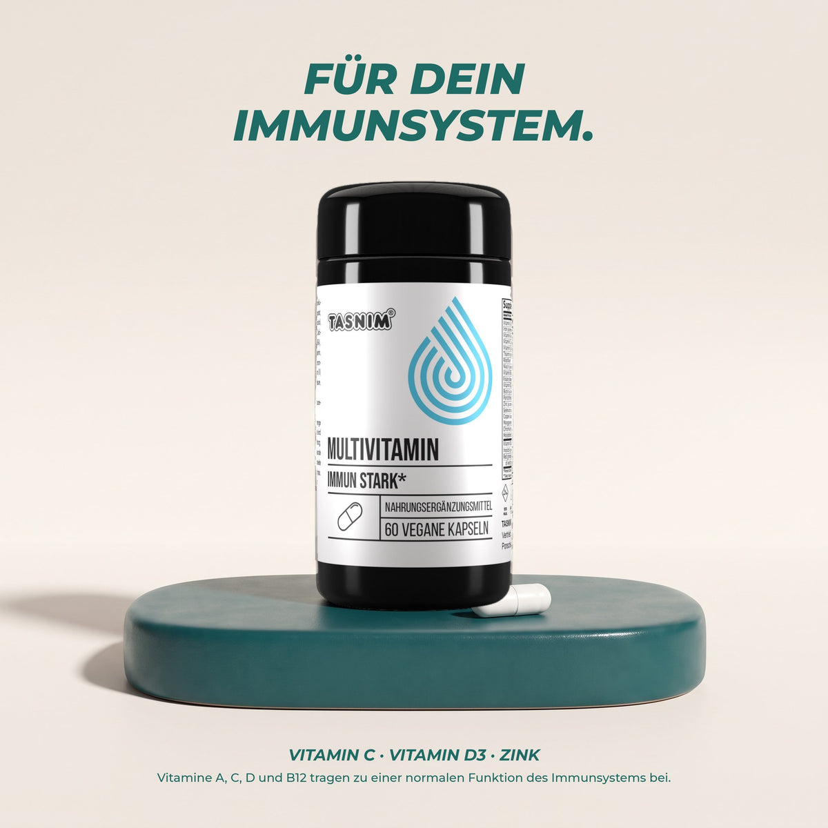 Für dein Immunsystem: Vitamine A, C, D und B12 tragen zu einer normalen Funktion des Immunsystems bei