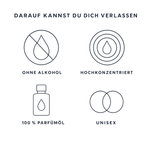 Produktvorteile Ka'ba Parfümöl: ohne Alkohol, hochkonzentriert, 100 Prozent Parfümöl, unisex