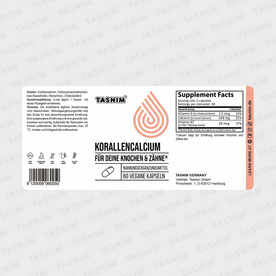 Korallencalcium – natürliche Mineralstoffquelle | 60 Kapseln