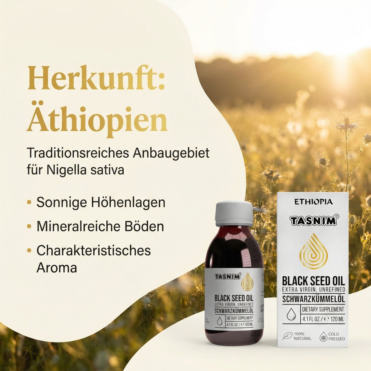 Äthiopisches Schwarzkümmelöl – kaltgepresst & ungefiltert
