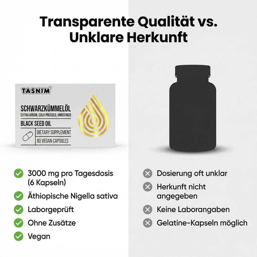 Äthiopisches Schwarzkümmelöl in Kapseln – kaltgepresst & ungefiltert