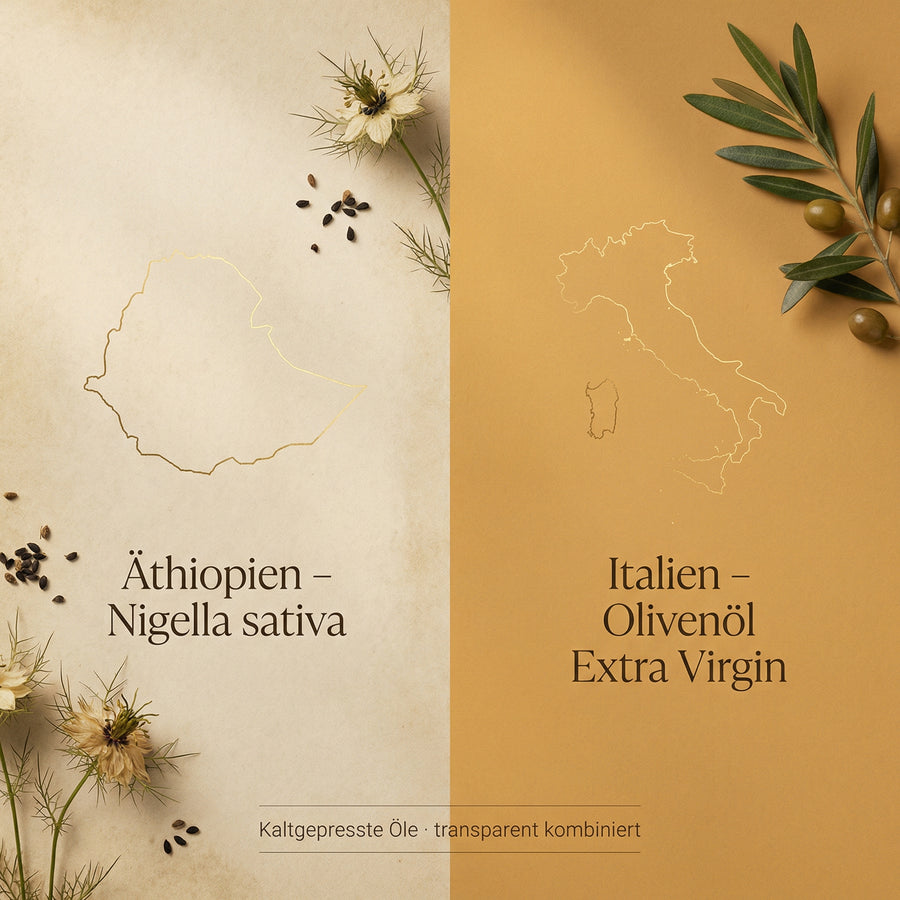 Schwarzkümmelöl mit Olivenöl – Premium Mischung aus Äthiopien & Italien