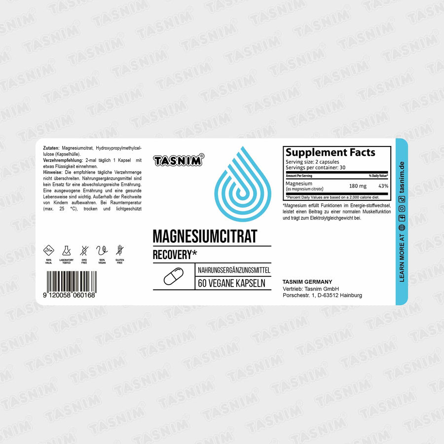 Magnesiumcitrat – Magnesium für Muskeln, Nerven & Energie