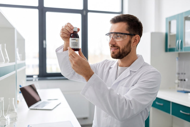 Laborgeprüft – Kontrolle der Schwarzkümmelöl-Charge im Labor